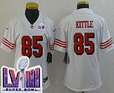 Women's San Francisco 49ers #85 George Kittle Limited White Throwback LVIII Super Bowl Vapor Jersey,baseball caps,new era cap wholesale,wholesale hats